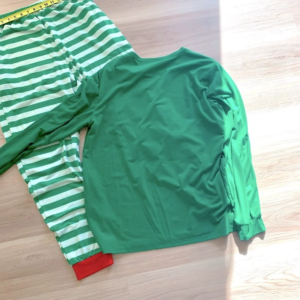 Elf Pajamas “What the elf” 2 Piece Set M Christmas Holiday Festive Lounge